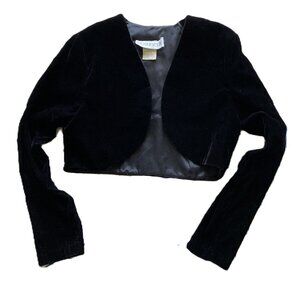 Black Velvet Evening Shrug Jacket long sleeves
